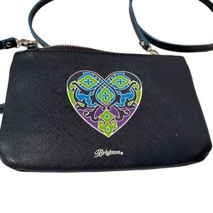 Brighton Crossbody Summer Heart Blue Faux Leather Bag